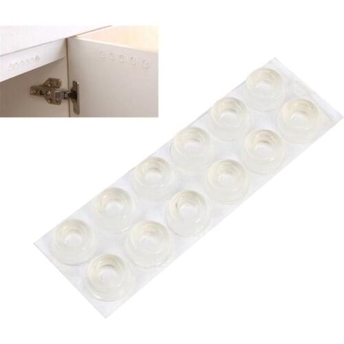 12Pcs Clear Door Knob Bumpers Self-adhesive Door Stoppers Wall Protectors Rubber Feet for Furnitures