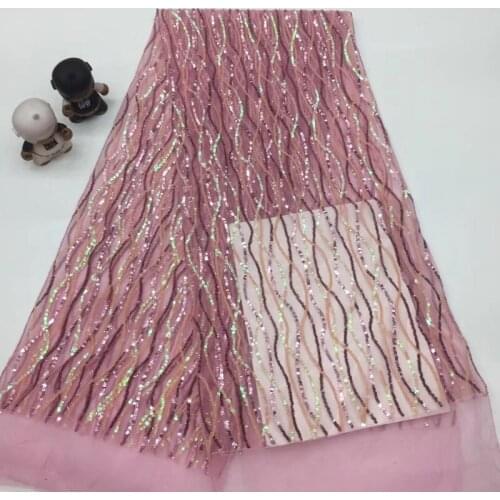 15 colors(5yards/pc) pink African sequins tulle lace fabric simple and elegant French net lace for attractive party dress FSS012