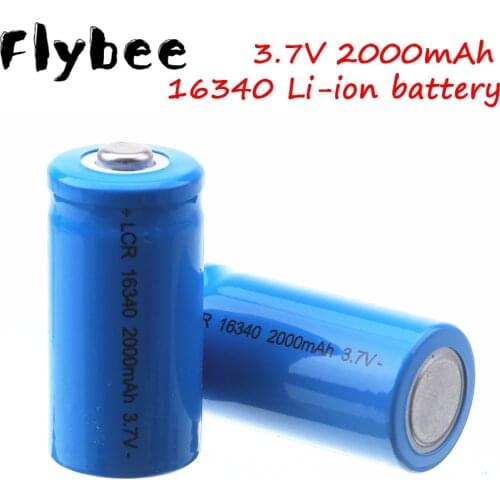 2/4/6/8/10PCS 16340 Battery 3.7V 2000mAh Lithium Rechargeable Li-ion Cell For CR123A, CR17345, K123A, VL123A, DL123A, 5018LC