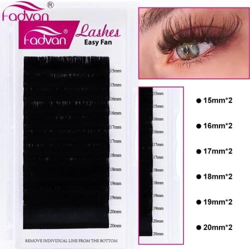 20MM Easy Fan Volume Lashes Auto Bloom Eyelash Extension Super Long Faux Mink Eyelashes Thick Natural Camellia Lash Extensions