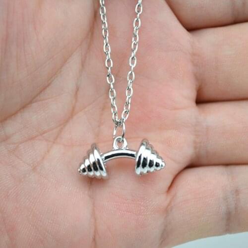 2019 Europe And The United States Fashion Fitness Dumbbell Weightlifting Barbell Necklace Personalized Wholesale Men And Women