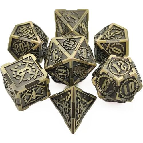 2020 new zinc alloy 7 pieces/set DND metal dice sword style design RPG MTG dungeon table game entertainment dice set