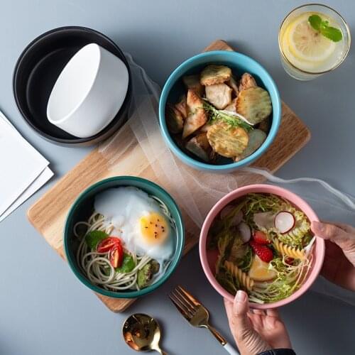 4.5 inch 6 inch Nordic ceramic rice bowl household tableware salad bowl baking bowl dinner bowl soup bowl matte