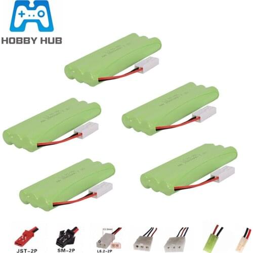 7.2v 2800mAh NI-MH Battery For RC Car boats guns trains trucks Robot rc toys model AA NIMH 7.2V Rechargeable Battery Packs 5pcs