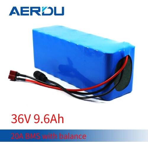 AERDU 10s3p 36v 37v 9.6ah 500w 18650lithium ion battery pack 3500mah 42v or motor electric scooter vehicle ebike bicycle T plug