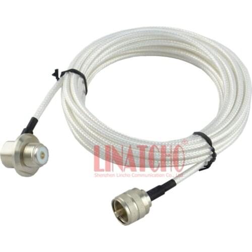 5 meter white RG303 pl259 uhf male to female so239 car radio antenna high voltage coaxial cable