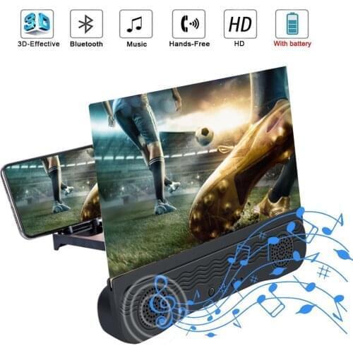 4 In 1 K8 Phone Holder 12 Inch 3D Screen Amplifier Mobile Phone Magnifier HD Movies With Bluetooth Speaker Stand Bracket