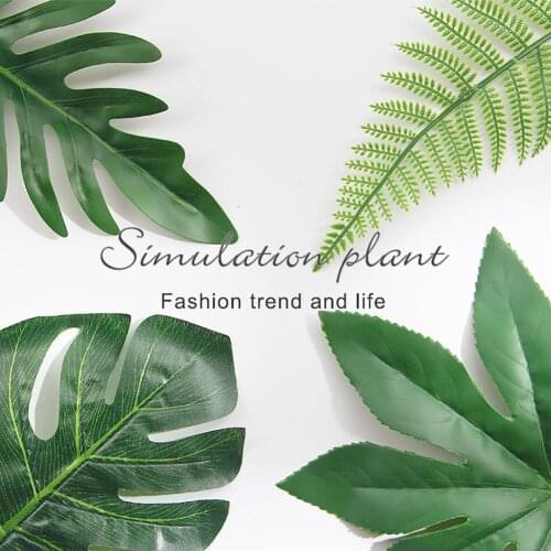 Simulation Leaves Fake Palm Leaf Plastic Artificial Plant Nordic Style Decor Green Photography Decorative Home Garden Decoration