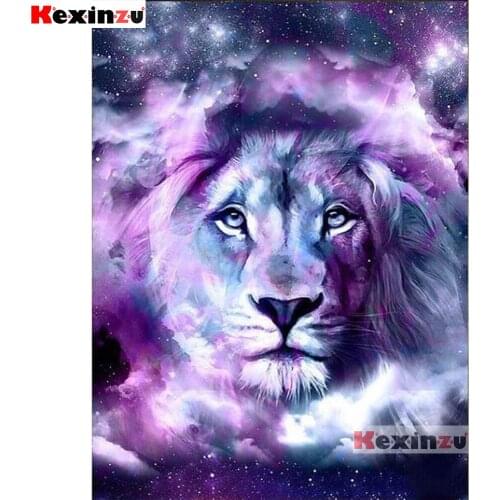 KEXINZU Diamond Painting Lion Full Square Diamond Embroidery Animal 5D Diy Mosaic Rhinestone Decor Home Handmade Art Craft