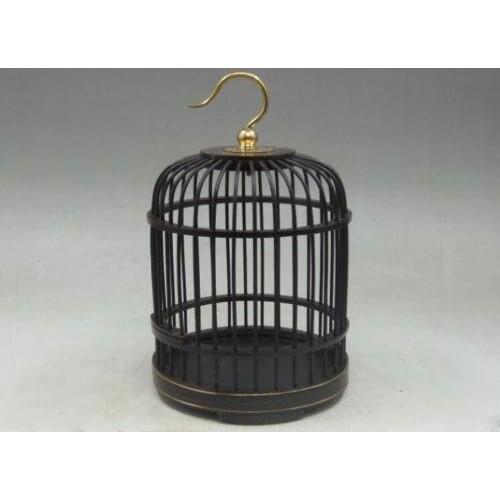 Collectibles chinese 100% hardwood ebony Big Cricket Cage Small Birdcage