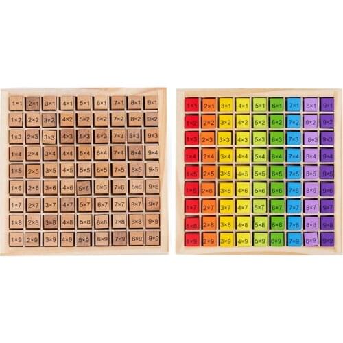 Montessori Educational Wooden Toys for Kids Children Baby Toys 99 Multiplication Table Math Arithmetic Teaching Aids