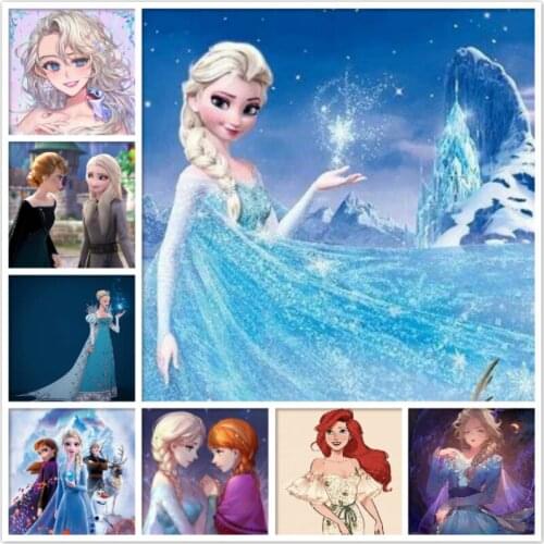 5D Disney Cartoon Princess Diamond Painting Mosaic Frozen Elsa Diamond Embroidery Full Square/round Cross Stitch Kits Home Decor