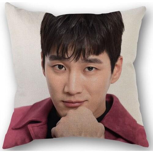 New Ahn Bo-hyun Pillowcase Cotton Linen Fabric Square Zippered Pillow Cover For Office Family Decoration 45X45cm Eco-Friendly