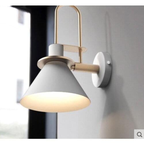 Nordic living room creative modern minimalist staircase aisle bedroom bedside macaron horn wall lamp