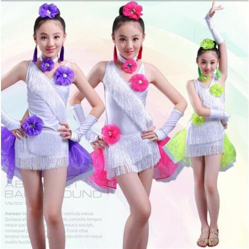 New Arrivel Children Latin Dance Dress for Competition Girls Latin Tango Rumba Club Dance Wear Kids Ballet Dance Dress 89