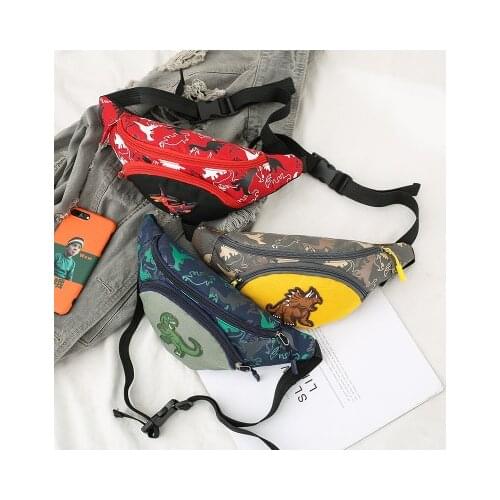 2020 Lovely Kids Boys Girls Waist Bag Stylish Cartoon Dinosaur Fanny Pack Purse for Outdoor Activities
