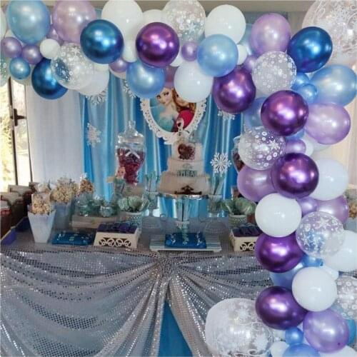 Princess Snowflake Balloon Garland Arch Kit frozen Birthday Party Ice Snow Ballon Baby Shower Wedding Decor Globo
