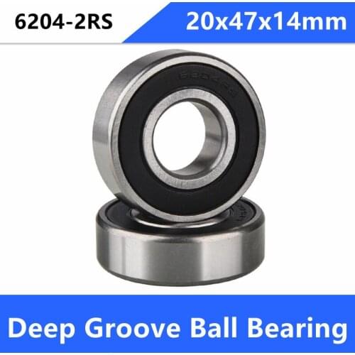 50pcs/lot 20x47x14mm 6204RS 6204-2RS 6204 2RS Deep Groove ball bearings 20*47*14mm
