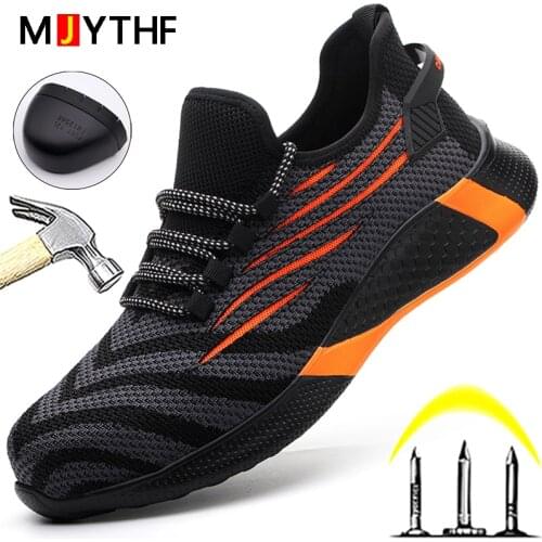 Plus Size 49 50 Safety Shoes Men Anti-smash Work Sneakers Male Indestructible Shoes Fashion Work Boots Men Industrial Shoes Work