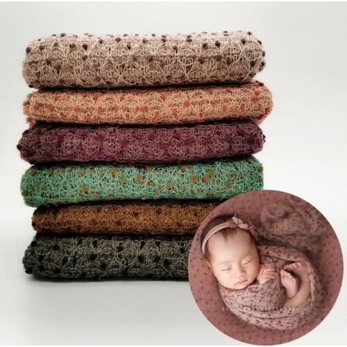 Newborn Baby Photography Props Backgroud Blanket Infant Colorful Photo Shot Wrap Cotton Knit Fotografia Mat Accessories Costumes