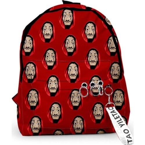 Movie La casa de papel Backpack Cosplay Student School Bag Backpack Laptop Travel Bag For Girls Boys