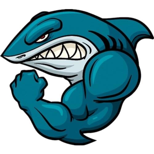 S40878# Various Sizes Self-Adhesive Decal Funny Strong Shark Car Sticker Waterproof Auto Decors on Bumper Rear Window