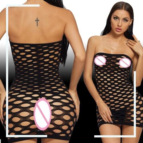 Sexy Exotic Women Lingerie Hollow Out Dress Vestido Corset Femme Anime Cosplay Porno Babydoll Camisole Teddy Bodysuit Plus Size