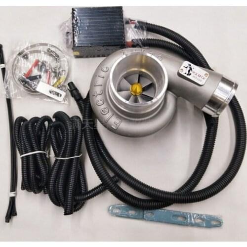 Universal 12V Electric Turbo Supercharger Kit Thrust Electric Turbocharger Air Filter Intake for car improve speed