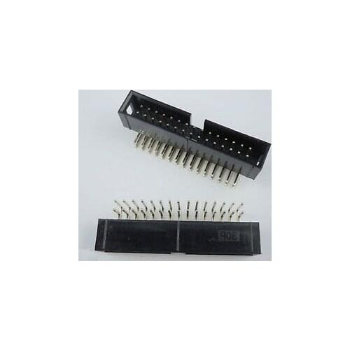 10 Pcs Shrouded Box header IDC Socket 2.54mm 2x15 Pin 30 P Right Angle Male square pin 0.64mm 2 rows 2.54 Through hole DIP