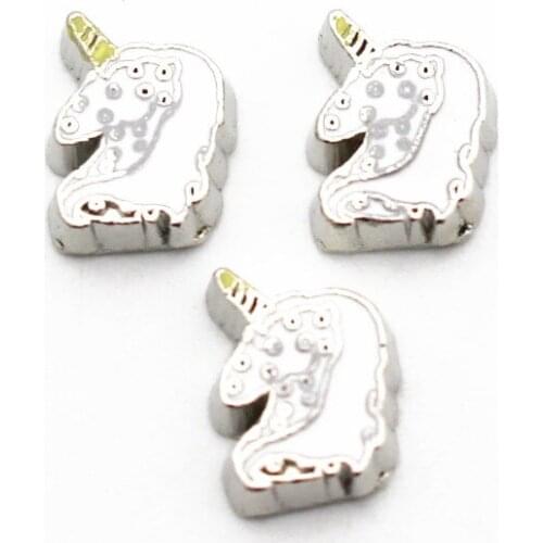 Newest 10pcs/lot Horse Unicorn floating charms living glass memory lockets diy animal Accessory charms jewelry