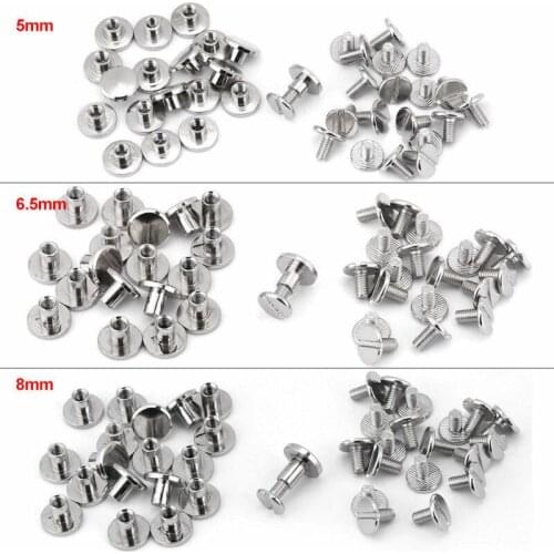 20pcs 8mm / 6.5mm / 5mm Metal Binding Screws Nails, Photo Album Screws, Push Rivet Books Butt Screw, Assembly Bolts