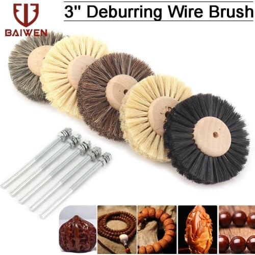 3 Inch Abrasive Sisal Filament/Horse Hair/Bristle Brush Polishing Grinding Buffing Wheel Woodworking For Rotary Drill Tools