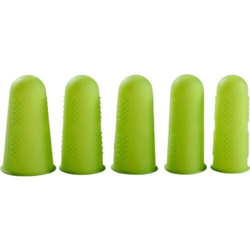 5Pcs Non-slip Silicone Finger Cover Cap Heat Insulation Finger Guard Protectors R7RC