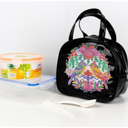 5D DIY Diamond Painting Point Drill Lunch Bag Mosaic Embroidery Craft Storage Container Picnic Waterproof Oilproof Organizer