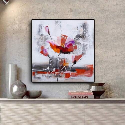 Abstract Watercolor Poppy Flowers Oil Painting on Canvas Posters and Prints Scandinavian Nordic Wall Art Picture for Living Room