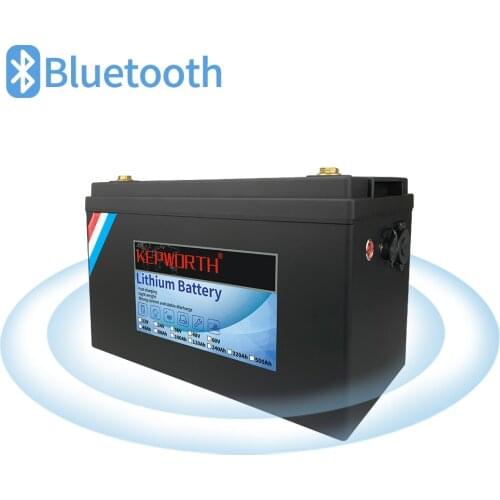 24V 60Ah LiFePO4 Storage Battery Built-in Bluetooth BMS Lithium Power Batteries more than 3000 Cycles For RV Campers Golf Cart