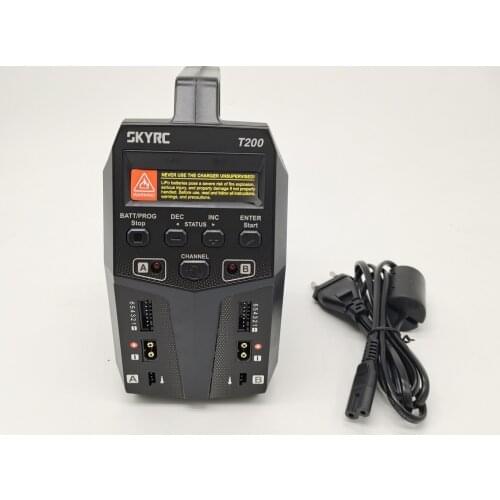 SKYRC T200 Dual AC/DC Balance Charger 12A 100W XT60 Plug for 1-6S LiPo /LiHV/LiFe/LiIon Battery