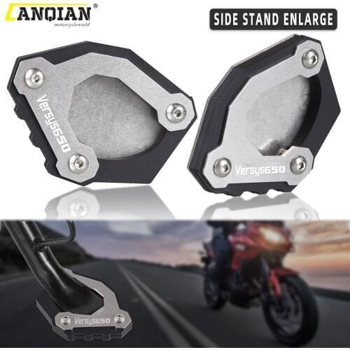 Versys650 Motorcycle Side Stand Enlarge Foot Pad Support Plate Kickstand For KAWASAKI Versys 650 2015-2017 2018 2019 2020 2021