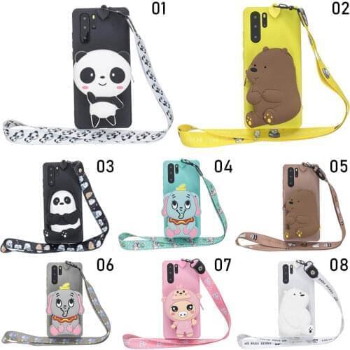 Bear elephant wallet Case With Strap Phone Cover For Samsung Galaxy A80 A70 A50 A60 A40 A30 A20E A10 J3 J5 J7 2017 A6 A7 2018 A5