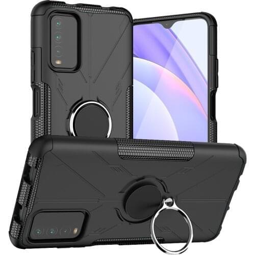 For Xiaomi Redmi 9T Case Fashion Ring Holder Armor ShockProof PC + TPU Case For Xiaomi Redmi 9T 9 T Redmi9T Phone Bag