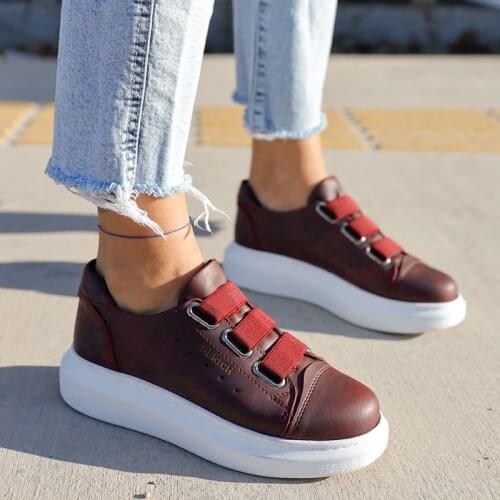 Chekich Womens & Mens Shoes Claret Red Color Artificial Leather Autumn Season Elastic Band Slip On Comfortable Sneakers Unisex Wedding Sewing White Sole Lightweight Breathable Comfortable Office Travel CH253 Women V4