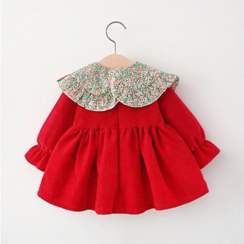 2021 Spring And Autumn New Products Girls Long-Sleeved Princess Dress Baby Base Dress Princess dress Free Bear Bag