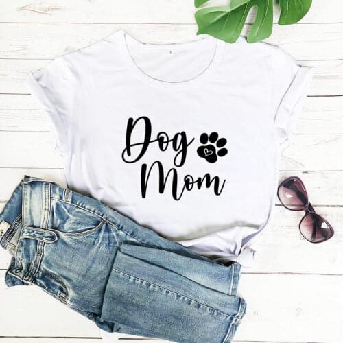 Dog Mom Paw Graphic Print Shirt New Arrival Summer 100%Cotton Casual Funny T Shirt Dog Lover Shirt Gift For Animail Lover
