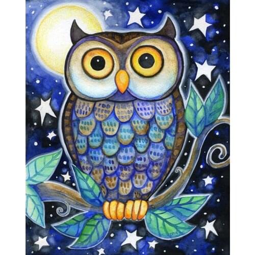 GLymg Needlework Diy Diamond Painting Owl Bird Diamond Embroidery Cross Stitch Cartoon Animal Full Square Mosaic Gift Picture