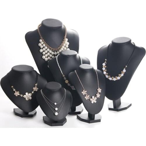 Classic 6Options PU Black Jewelry Display Model Bust Show Exhibitor For Woman Necklaces Pendants Mannequin Jewelry Organizer