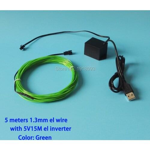 5Meters DC-5V USB Flexible EL Wire Rope tape LED Strip waterproof Neon Light Light-up Toys With Clothing Car Decoration