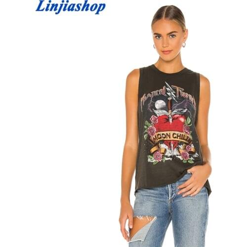 Summer women tee black vintage floral print o-neck spring new tops female chic cotton t-shirts