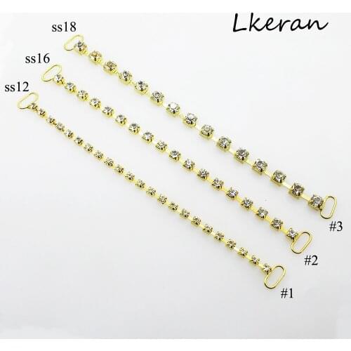 10Pcs/lot SS12/16/18 Single drain Rhinestone Bikini Connectors Buckle Metal Chain For Swimming Wear DIY Handmade Decoration