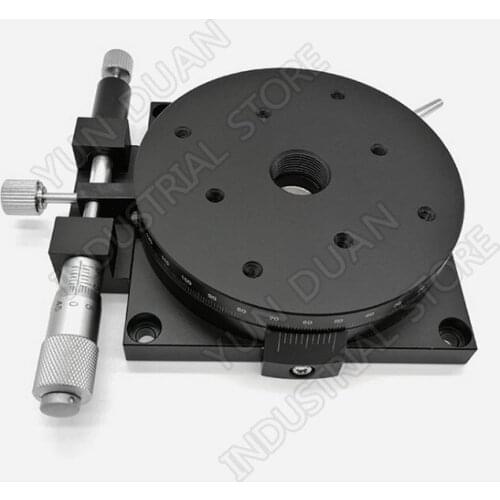 R Axis 90MM 3.6" Manual 360 degree Heavy Load Rotary sliding table Micrometer Precision Adjust Angle Platform Optical RSP90-L