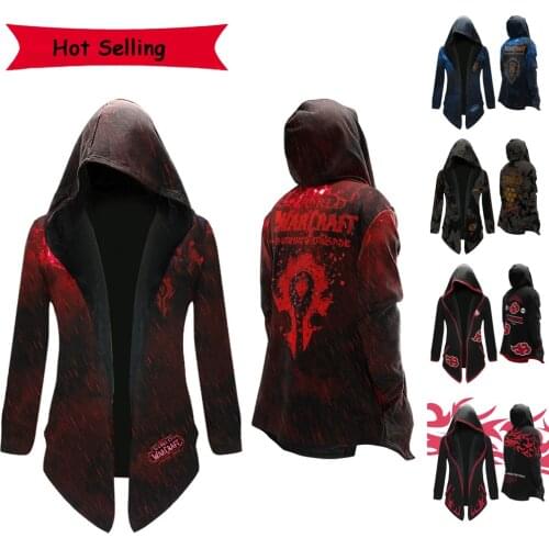 World of Warcraft Alliance Tribal Warm Overcoat Long Sleeve Plus WOW Mens Trench Narut Demon Slayer Cosplay Clothes Christmas